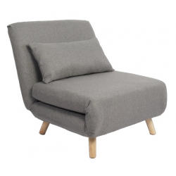 Πολυθρόνα Κρεβάτι ArteLibre VERA Γκρι Ανοιχτό Ύφασμα/Ξύλο 79x80x89cm