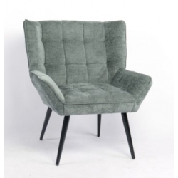 Πολυθρόνα ArteLibre TIVA Πράσινο Ύφασμα Σενίλ/Μέταλλο 84x78x77cm