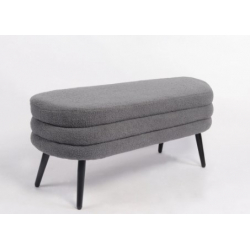 Παγκάκι Ottoman ArteLibre TONDO Γκρι Ύφασμα Teddy/Μέταλλο 42x112x44cm