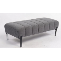 Παγκάκι Ottoman ArteLibre KUBO Γκρι Ύφασμα Teddy/Μέταλλο 40x116.5x50cm