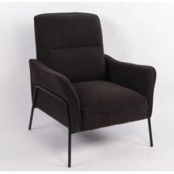 Πολυθρόνα ArteLibre ELAN Μαύρο Ύφασμα Κοτλέ/Μέταλλο 94x77x82cm