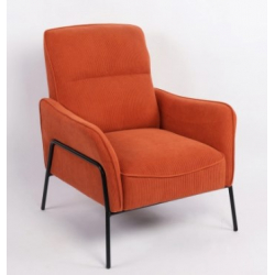 Πολυθρόνα ArteLibre ELAN Πορτοκαλί Ύφασμα Κοτλέ/Μέταλλο 94x77x82cm