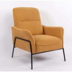 Πολυθρόνα ArteLibre ELAN Πορτοκαλί Ύφασμα Κοτλέ/Μέταλλο 94x77x82cm