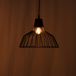 Φωτιστικό οροφής Derbea pakoworld Ε27 μέταλλο μαύρο Φ25x70εκ