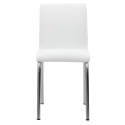 Καρέκλα Avante pakoworld PU λευκό-πόδι χρωμίου (39,5x60x81,5εκ)