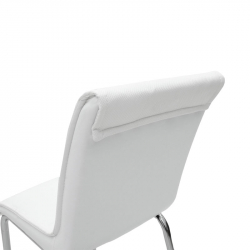 Καρέκλα Avante pakoworld PU λευκό-πόδι χρωμίου (39,5x60x81,5εκ)