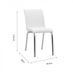 Καρέκλα Avante pakoworld PU λευκό-πόδι χρωμίου (39,5x60x81,5εκ)