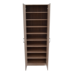 ΠΑΠΟΥΤΣΟΘΗΚΗ ΝΤΟΥΛΑΠΑ ΞΥΛΙΝΗ ΜΕ ΔΥΟ ΠΟΡΤΕΣ ΚΑΙ ΕΝΝΕΑ ΡΑΦΙΑ ΣΕ ΦΥΣΙΚΟ ΧΡΩΜΑ 60x35x173εκ. ANKOR