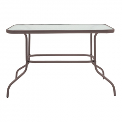 Τραπεζαρία Valor-Sussie pakoworld 5τεμ μέταλλο καφέ-γυαλί 110x60x70εκ