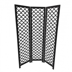 ΔΙΑΚΟΣΜΗΤΙΚΟ ΠΑΡΑΒΑΝ 3ΦΥΛΛΟ ΜΑΥΡΟ ΑΝΤΙΚΕ 120X170cm