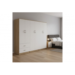 Ντουλάπα εξάφυλλη Lego I pakoworld sonoma-λευκό 240x42x180εκ