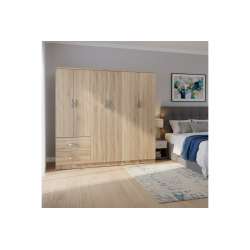 Ντουλάπα εξάφυλλη Lego Ι pakoworld sonoma 200.5x42x180εκ