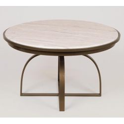 ΤΡΑΠΕΖΙ ΜΕΤΑΛΛΙΚΟ ΧΡΥΣΟ - ΛΕΥΚΟ 70x70x40cm