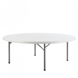Τραπέζι Catering Στρογγυλό ArteLibre TILIA Πτυσσόμενο (Βαλίτσα) Λευκό/Γκρι HDPE/Μέταλλο Φ122x74cm
