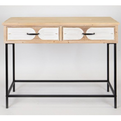 ΚΟΝΣΟΛΑ, ΞΥΛΙΝΗ, ΧΡΩΜΑ ΦΥΣΙΚΟ,2 ΣΥΡΤΑΡΙΑ, ΛΕΥΚΑ, 100x41x80.50cm