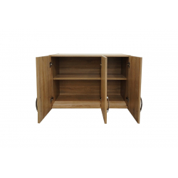 Ντουλάπα τρίφυλλη με 2 συρτάρια και πατάρι Lego pakoworld σε oak απόχρωση 90x42x240εκ