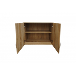 Ντουλάπα δίφυλλη με 2 συρτάρια και πατάρι Lego pakoworld σε oak απόχρωση 80x42x240εκ