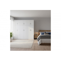 Ντουλάπα εξάφυλλη με πατάρι Lego I pakoworld λευκή 240x42x240εκ