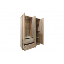 Ντουλάπα τετράφυλλη με 2 συρτάρια Lego pakoworld σε sonoma απόχρωση 120.5x42x181εκ