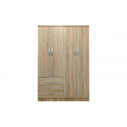 Ντουλάπα τετράφυλλη με 2 συρτάρια Lego pakoworld σε sonoma απόχρωση 120.5x42x181εκ