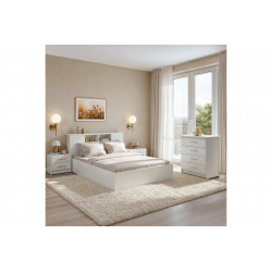 Σετ Κρεβατοκάμαρας Olympus White με Κρεβάτι 140x200εκ Σετ 4τεμ