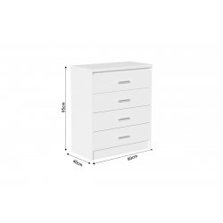 Σετ Κρεβατοκάμαρας Olympus White με Κρεβάτι 140x200εκ Σετ 4τεμ