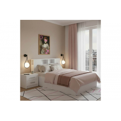 Σετ Κρεβατοκάμαρας Olympus White με Κρεβάτι 140x200εκ Σετ 2τεμ