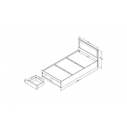 Σετ Κρεβατοκάμαρας Olympus Sonoma με Κρεβάτι 100x200εκ Σετ 2τεμ