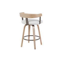 Σκαμπό μπαρ Anesy pakoworld περιστρεφόμενο μεσαίου μεγέθους μέταλλο-ξύλο με ύφασμα σε μπεζ απόχρωση 54x50x85εκ