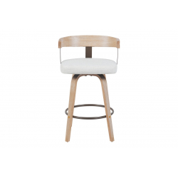 Σκαμπό μπαρ Anesy pakoworld περιστρεφόμενο μεσαίου μεγέθους μέταλλο-ξύλο με ύφασμα σε μπεζ απόχρωση 54x50x85εκ