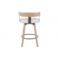 Σκαμπό μπαρ Anesy pakoworld περιστρεφόμενο μεσαίου μεγέθους μέταλλο-ξύλο με ύφασμα σε μπεζ απόχρωση 54x50x85εκ