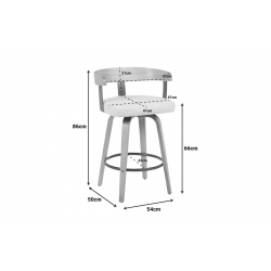 Σκαμπό μπαρ Anesy pakoworld περιστρεφόμενο μεσαίου μεγέθους μέταλλο-ξύλο με ύφασμα σε μπεζ απόχρωση 54x50x85εκ