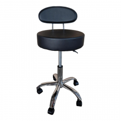 Σκαμπό γραφείου-εργασίας τροχήλατο με πλάτη Tebere pakoworld pu σε μαύρη απόχρωση 35x35x65-77εκ