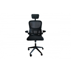 Καρέκλα γραφείου Recko pakoworld ύφασμα mesh σε μαύρη απόχρωση 56x62x116-125εκ