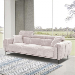 SEVILLE Kαναπές 3Θέσιος Σαλονιού - Καθιστικού, Teddy Ύφασμα Μπεζ 220x94x90cm
