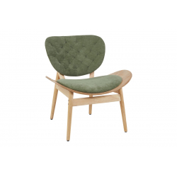 Πολυθρόνα Udalle pakoworld ξύλο σε φυσική απόχρωση με λαδί ύφασμα 77x70x81εκ