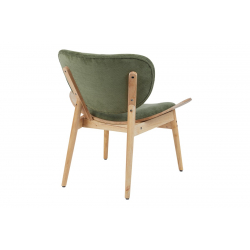 Πολυθρόνα Udalle pakoworld ξύλο σε φυσική απόχρωση με λαδί ύφασμα 77x70x81εκ