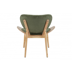 Πολυθρόνα Udalle pakoworld ξύλο σε φυσική απόχρωση με λαδί ύφασμα 77x70x81εκ