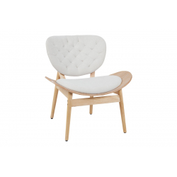 Πολυθρόνα Udalle pakoworld ξύλο σε φυσική απόχρωση με μπεζ ύφασμα 77x70x81εκ