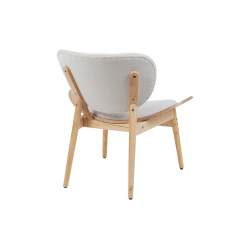 Πολυθρόνα Udalle pakoworld ξύλο σε φυσική απόχρωση με μπεζ ύφασμα 77x70x81εκ