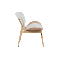 Πολυθρόνα Udalle pakoworld ξύλο σε φυσική απόχρωση με μπεζ ύφασμα 77x70x81εκ