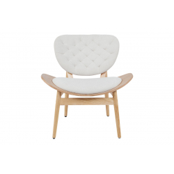 Πολυθρόνα Udalle pakoworld ξύλο σε φυσική απόχρωση με μπεζ ύφασμα 77x70x81εκ