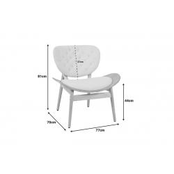 Πολυθρόνα Udalle pakoworld ξύλο σε φυσική απόχρωση με μπεζ ύφασμα 77x70x81εκ