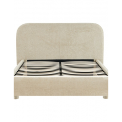 Κρεβάτι Salena pakoworld ύφασμα σε μπεζ απόχρωση 160x200εκ