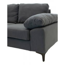 Γωνιακός καναπές Cohen pakoworld με δεξιά γωνία ύφασμα σε ανθρακί απόχρωση-πόδι μαύρο μέταλλο 240x159x83εκ