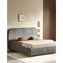 Κρεβάτι Salena pakoworld ύφασμα σε ανθρακί απόχρωση 160x200εκ