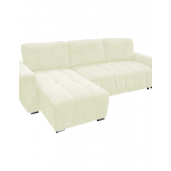 Γωνιακός αναστρέψιμος καναπές-κρεβάτι Vivad pakoworld ύφασμα σε μπεζ απόχρωση 275x164x91εκ