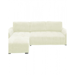 Γωνιακός αναστρέψιμος καναπές-κρεβάτι Vivad pakoworld ύφασμα σε μπεζ απόχρωση 275x164x91εκ