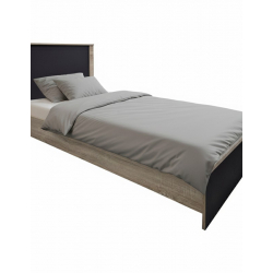 Κρεβάτι Athos pakoworld σε sonoma-ανθρακί απόχρωση 90x190εκ