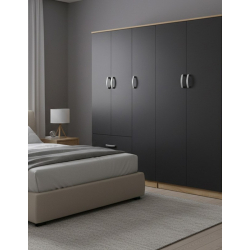 Ντουλάπα πεντάφυλλη Lego I pakoworld sonoma-ανθρακί 170x42x180εκ